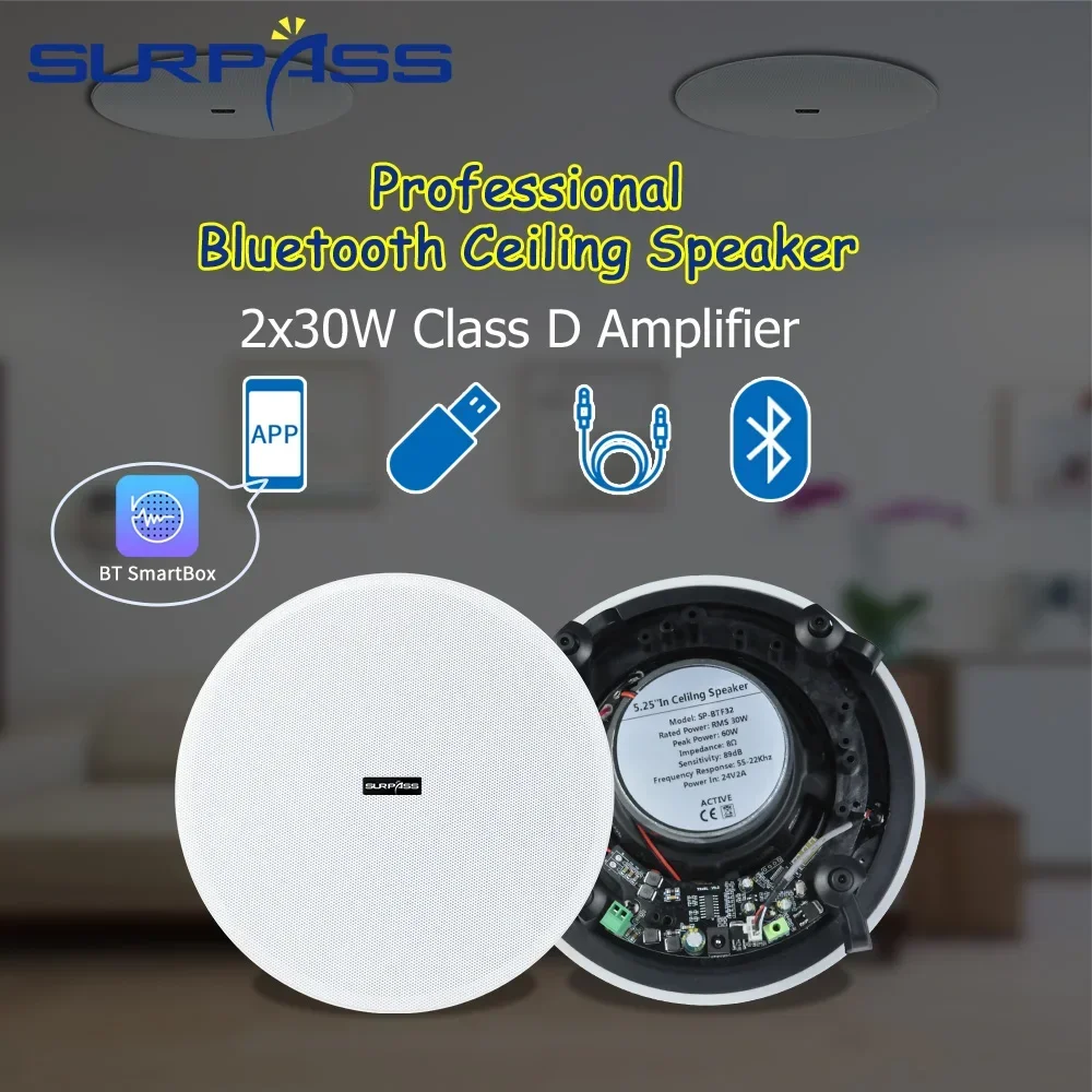 Home Cinema Bluetooth 5.1 - Ceiling Bluetooth Speaker 5.25'' Built-in 2X30W