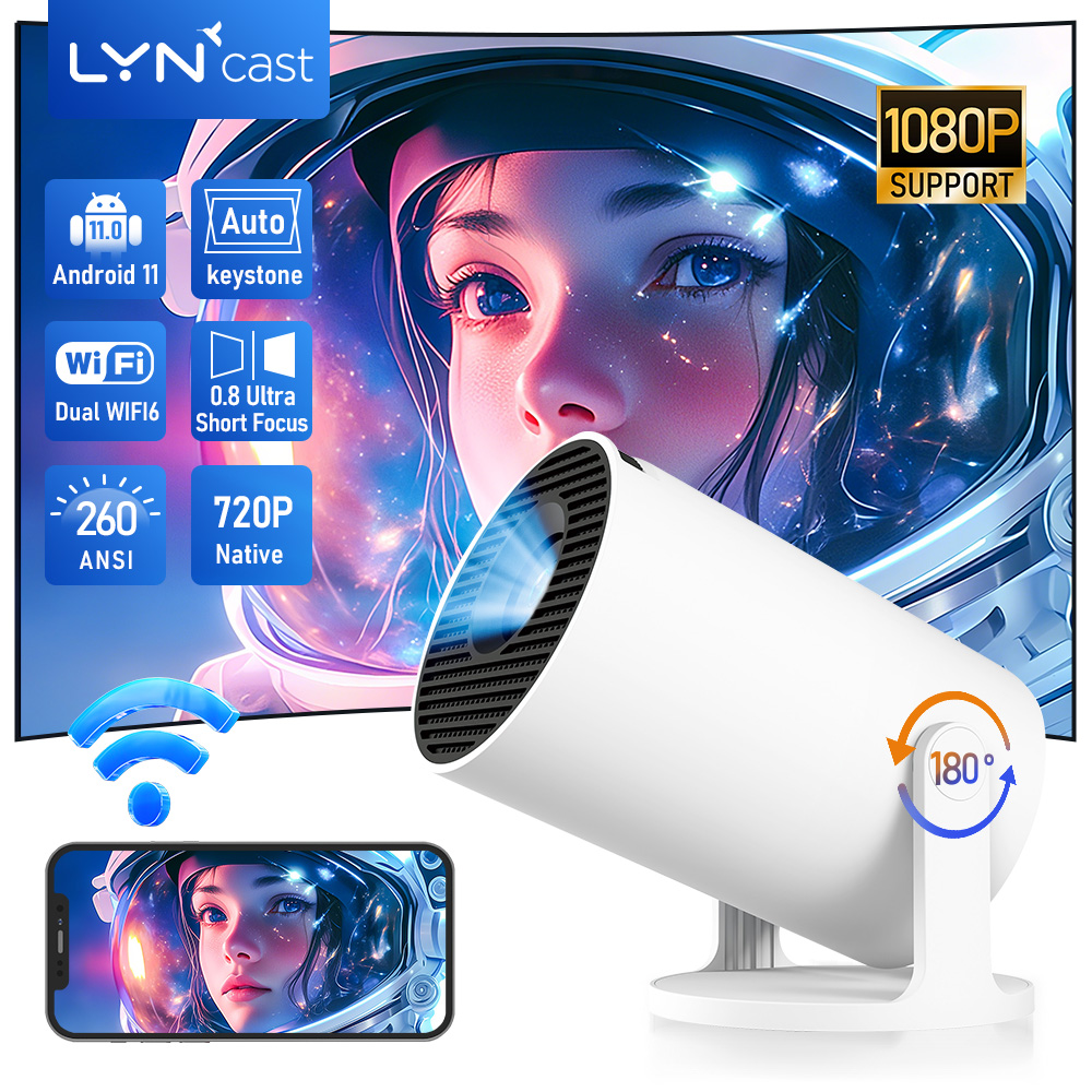 Home Cinema Hdmi - LynCast Projector X1BQ 4K Android 11