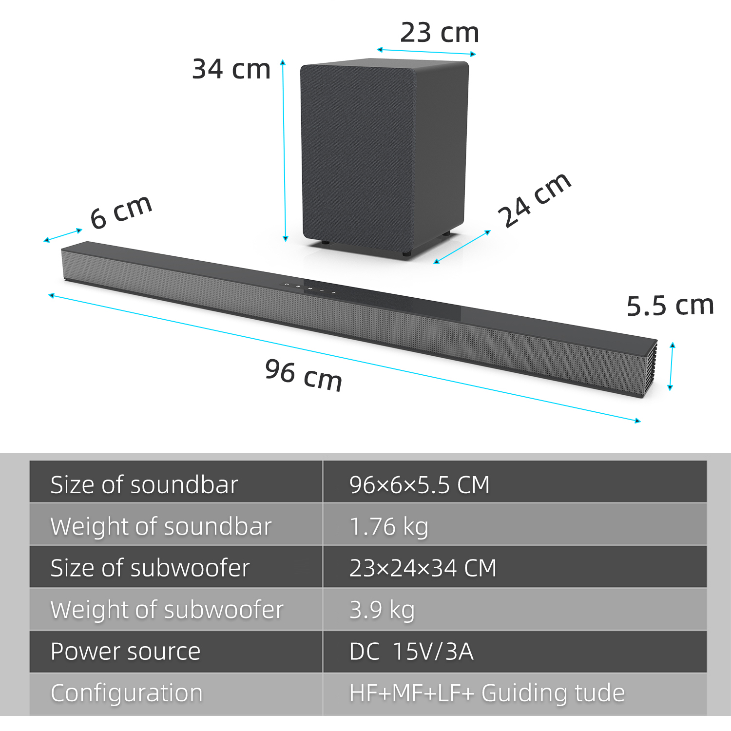 84W TV Sound Bar with Subwoofe - đánh giá và giá Home Cinema Hdmi