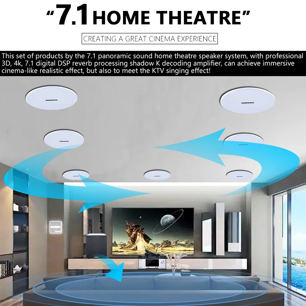 7.1 Home Theater Ceiling Speak - đánh giá và giá Home Cinema Speaker System