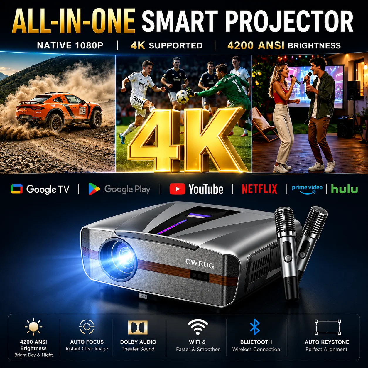 New 4K E9 UHD Projector Smart  - đánh giá và giá Home Cinema Experience