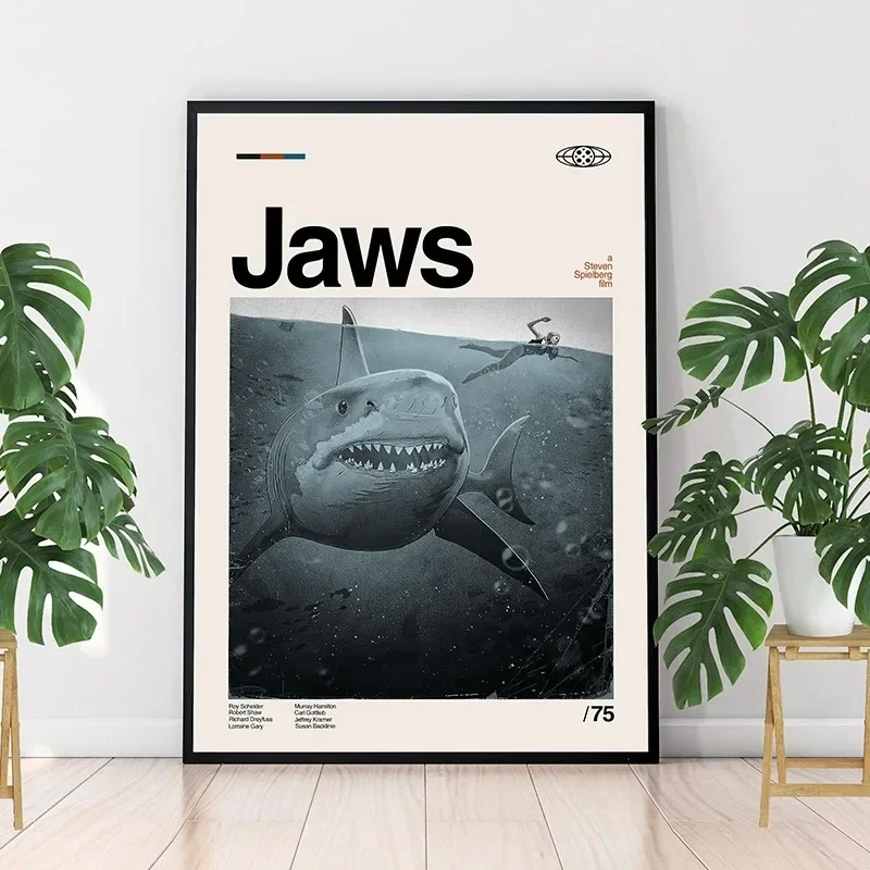 Minimalist Art Jaws Movie Post - đánh giá và giá Home Cinema Interiors