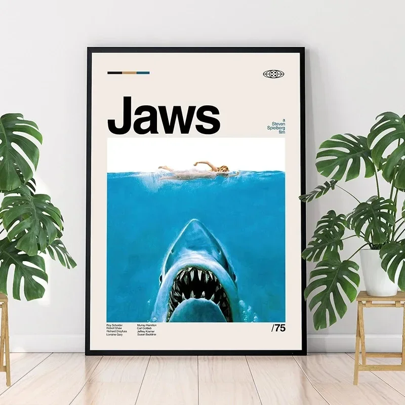 Minimalist Art Jaws Movie Post - đánh giá và giá Home Cinema Interiors