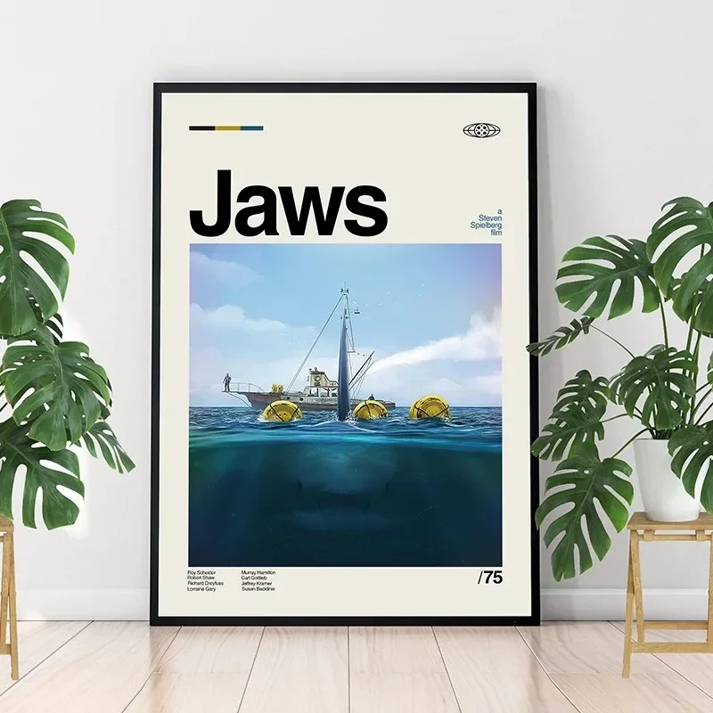 Minimalist Art Jaws Movie Post - đánh giá và giá Home Cinema Interiors