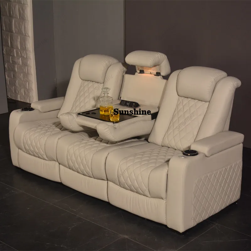 White Color 3seater Electric C - đánh giá và giá Home Cinema Interiors