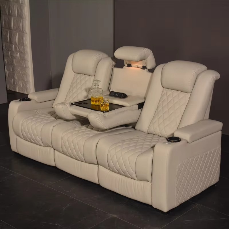 White Color 3seater Electric C - đánh giá và giá Home Cinema Interiors