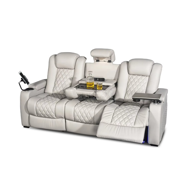 White Color 3seater Electric C - đánh giá và giá Home Cinema Interiors