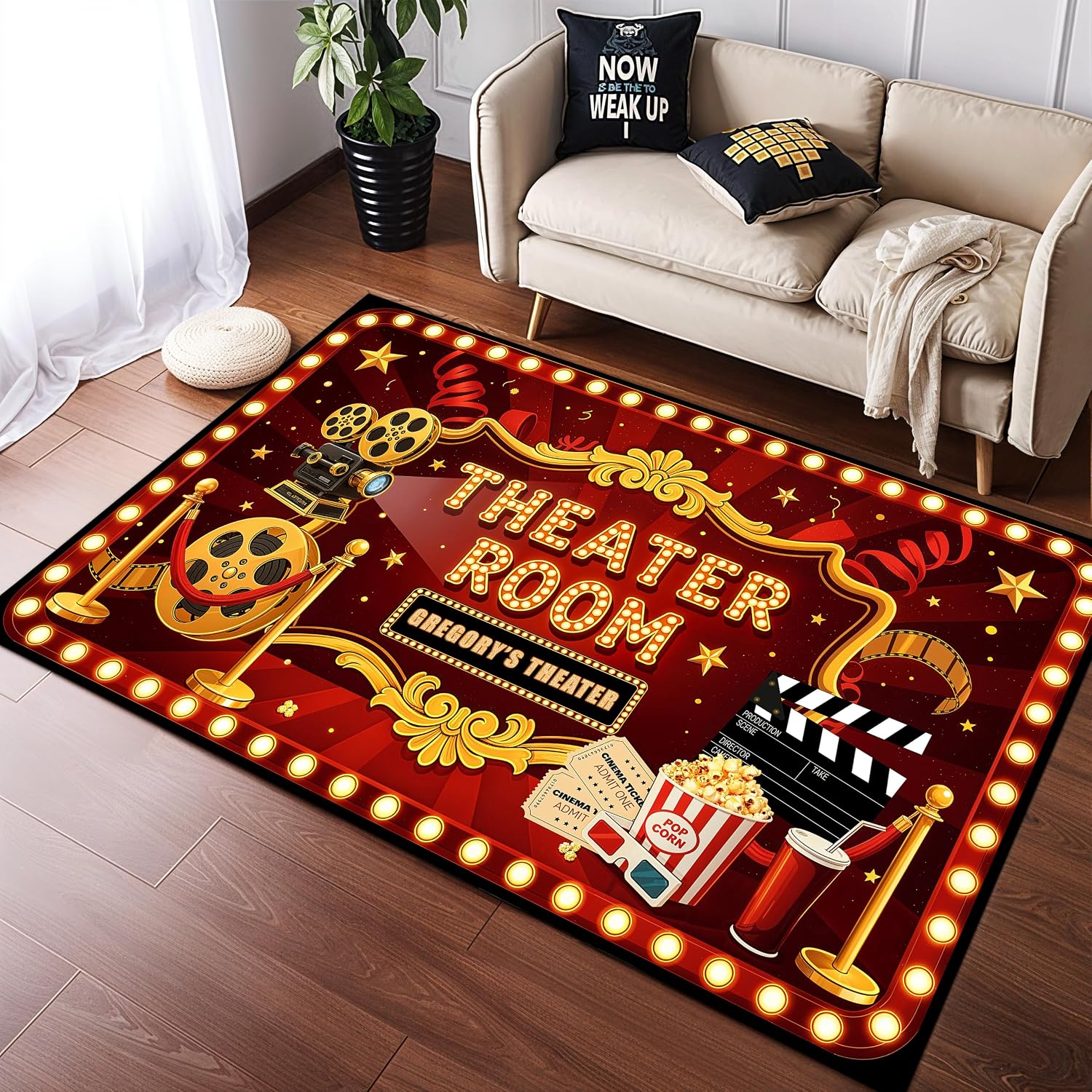 Custom Lettering Cinema Rug, S - đánh giá và giá Home Cinema Experience