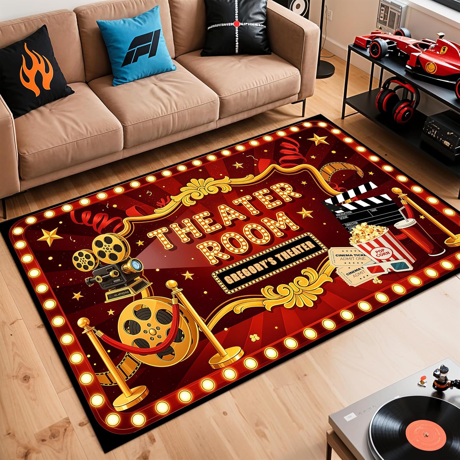 Custom Lettering Cinema Rug, S - đánh giá và giá Home Cinema Experience