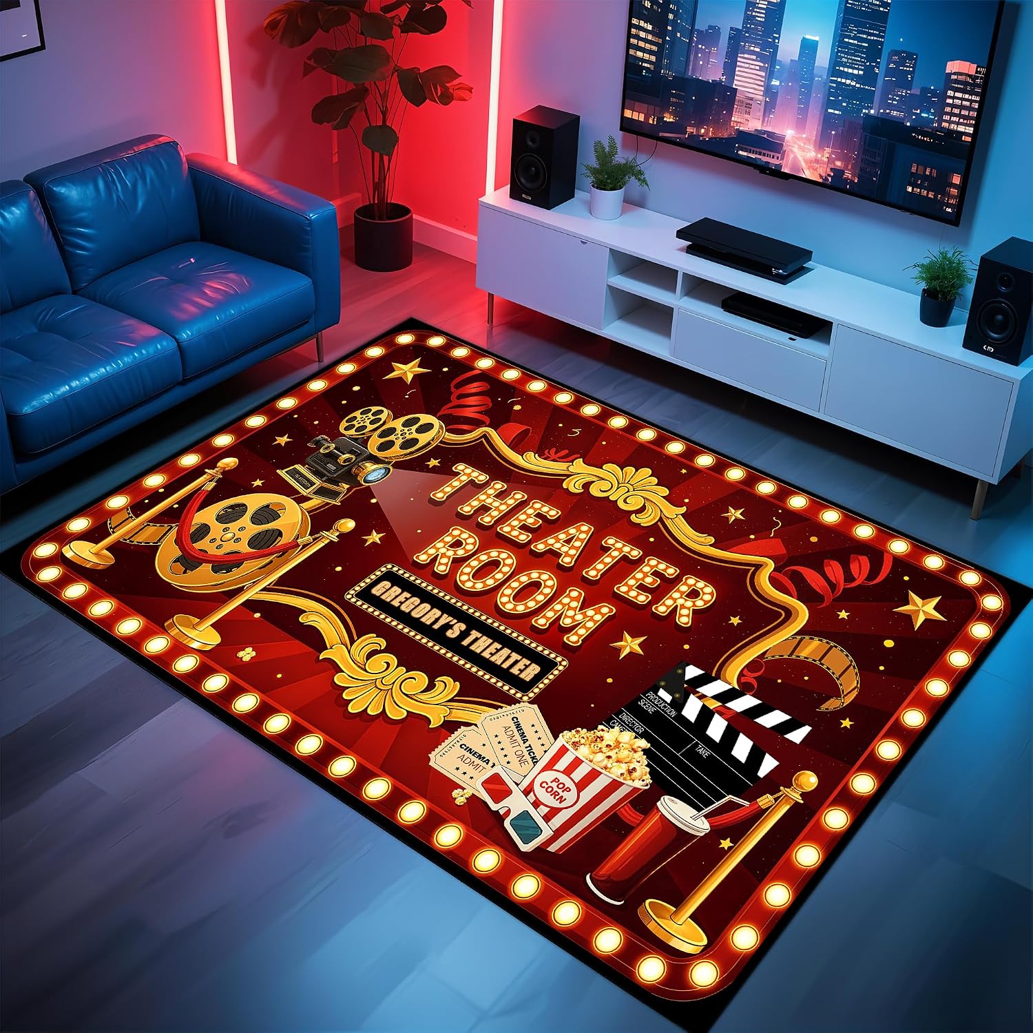 Custom Lettering Cinema Rug, S - đánh giá và giá Home Cinema Experience