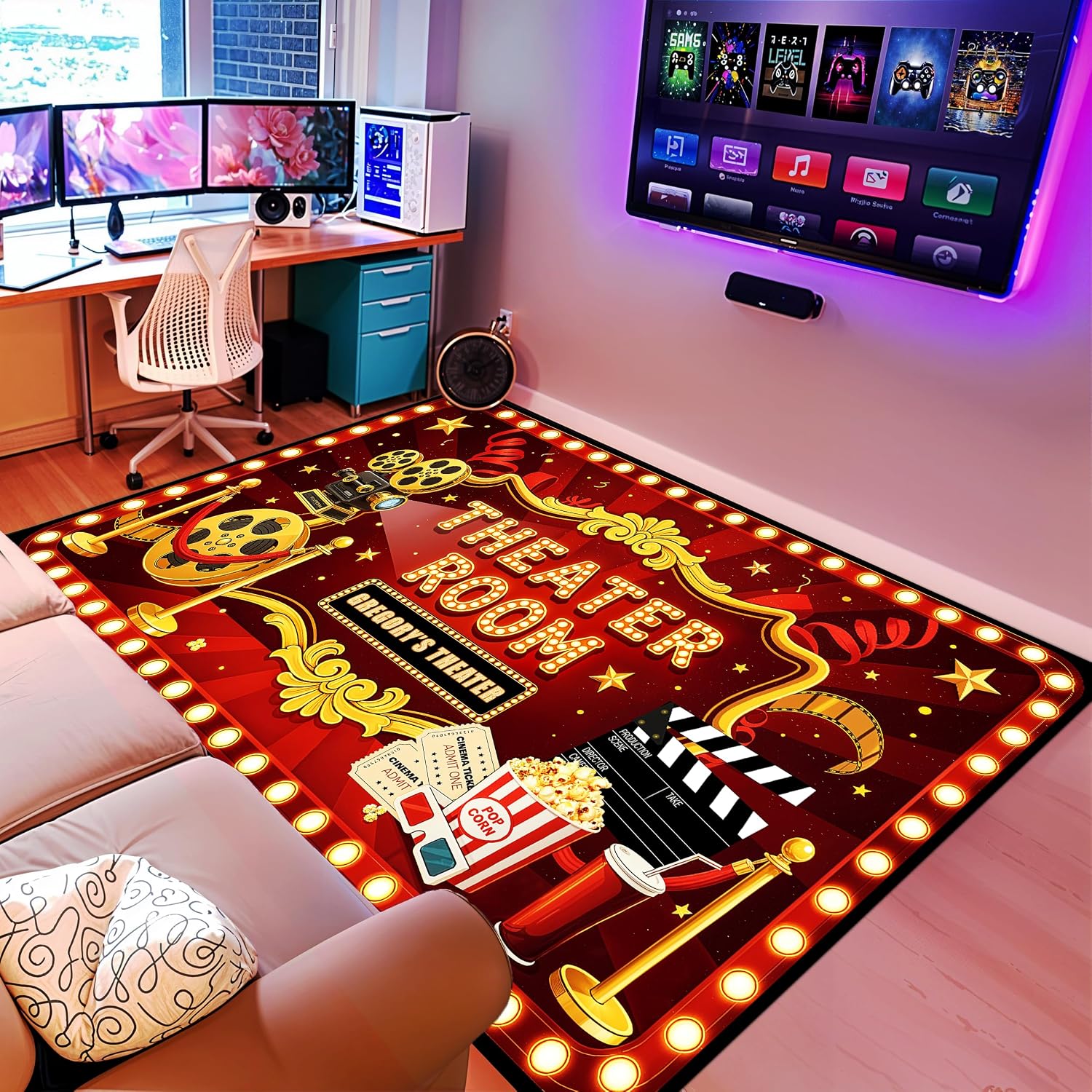 Custom Lettering Cinema Rug, S - đánh giá và giá Home Cinema Experience